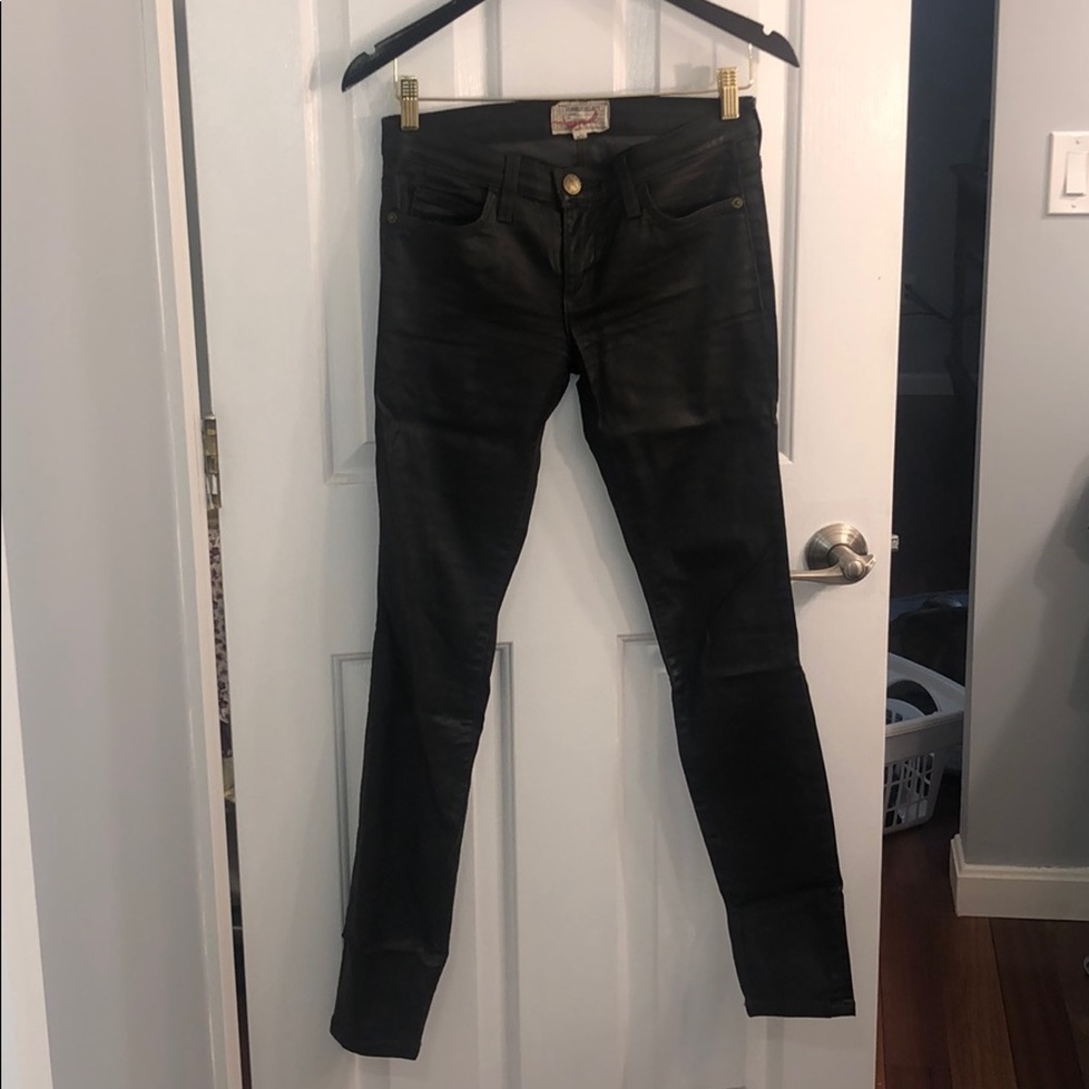 Current/Elliott low rise coated denim